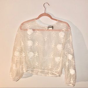 White flower petal blouse